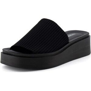 CUSHIONAIRE Knit Platform Sandals Women Memory Foam Comfort Shoes 2 Inch Sole